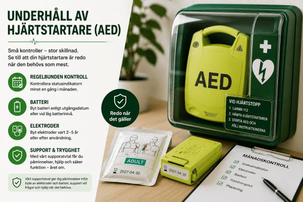 Underhåll av hjärtstartare (AED) – så säkerställer du att den fungerar när den verkligen behövs