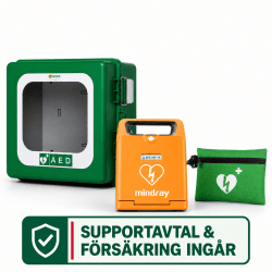 Hjärtstartarpaket med larm & värme för utomhusbruk Polar (-45°) med försäkring & supportavtal