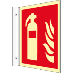 Flag sign fire extinguisher 15x15 cm Aluminum
