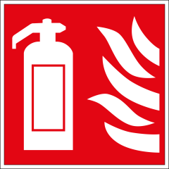 Self-adhesive sticker fire extinguisher 10x10 cm