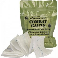Combat QuikClot gauze, Z-fold