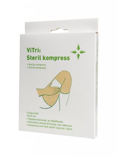 Sterila kompresser, sårdyna, 5 st per ask