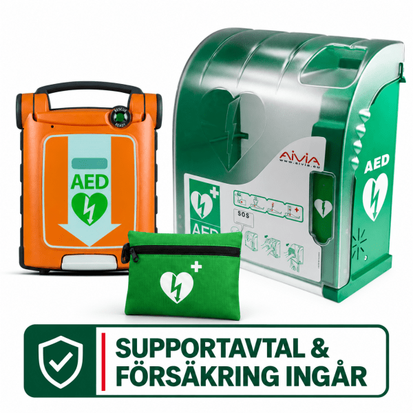 Powerheart AED G5 - Paket 4, med värmeskåp & larm för utomhusbruk