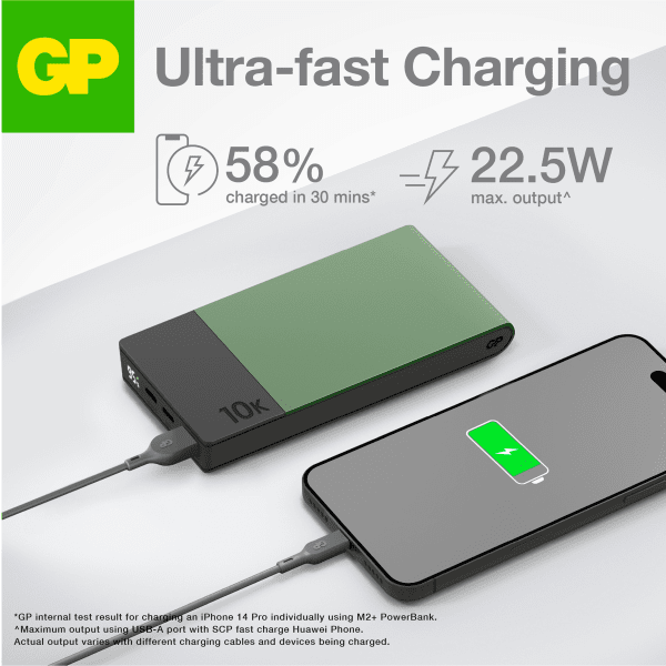 Powerbank M2+ 10000 mAh Grön, GP