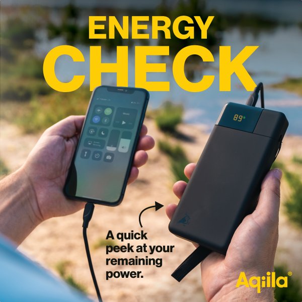 Powerbank Powerbird 20 000 mAh 65 W, svart, Aqiila
