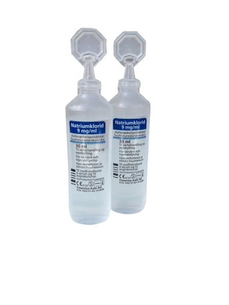 Koksaltlösning 0,9 % (Natriumklorid) 30 ml, 10-pack engångspipetter
