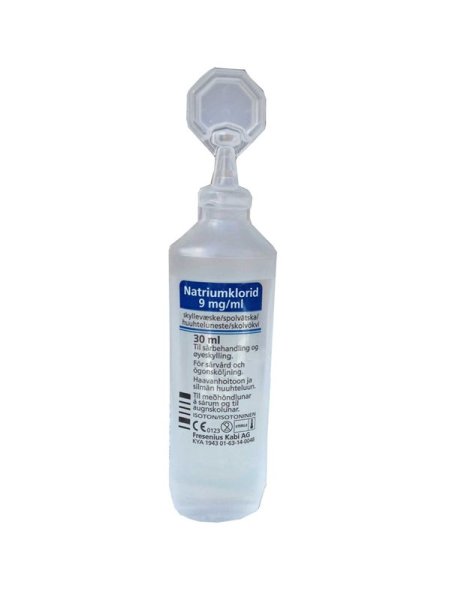 Koksaltlösning 0,9 % (Natriumklorid) 30 ml, 10-pack engångspipetter