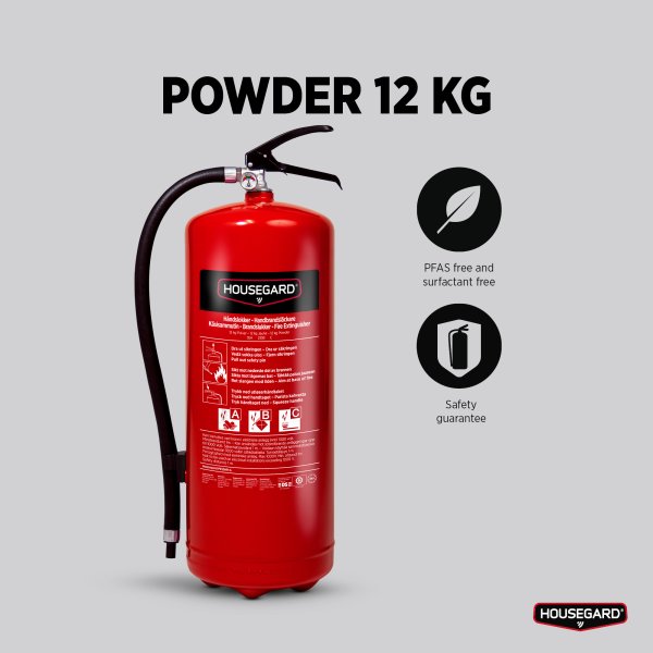 Pulversläckare 12 kg, röd, Housegard