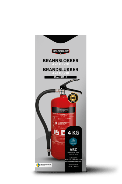 4 kg pulversläckare, röd, Housegard
