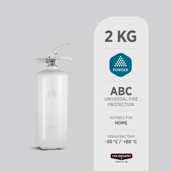 Pulversläckare 2 kg, vit Design by Housegard