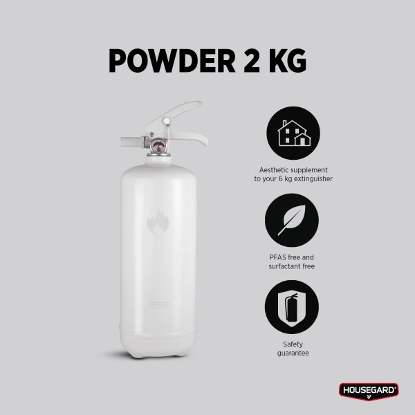 Pulversläckare 2 kg, vit Design by Housegard