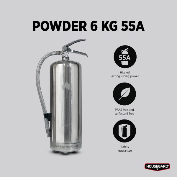 Pulversläckare 6 kg, steel Design by Housegard