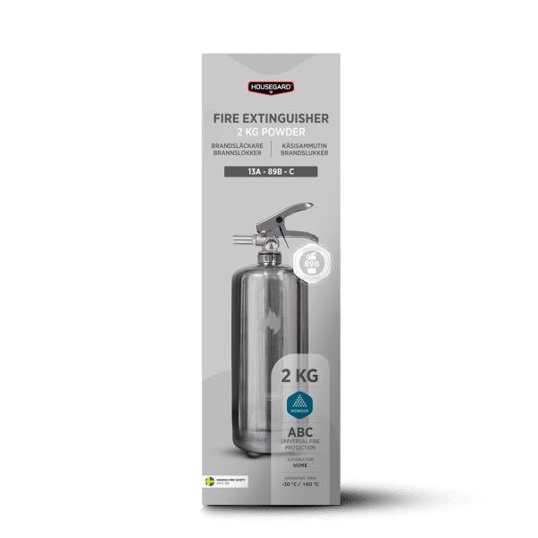 Pulversläckare 2 kg, steel Design by Housegard