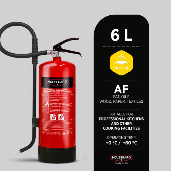 Fettbrandsläckare PFAS-fri, 6 liter, Housegard