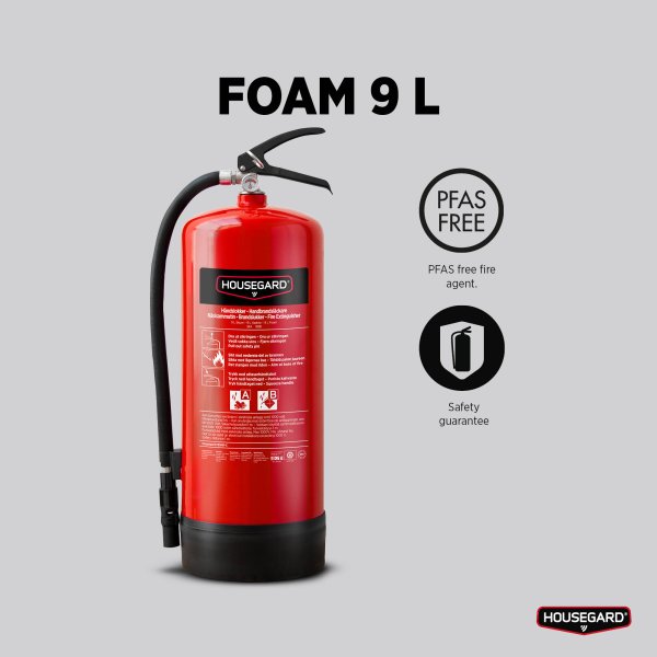 Skumsläckare 9 liter, PFAS-fri, Housegard