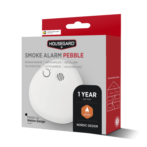 Brandvarnare Pebble, inkl. batteri, Housegard