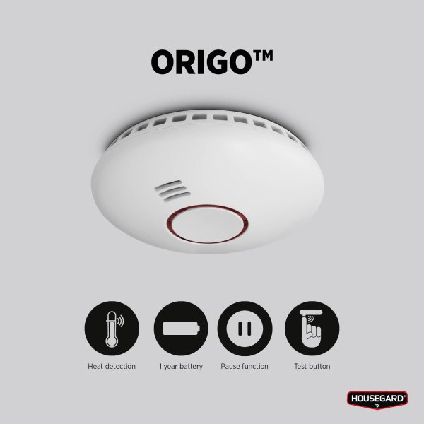 Trådlös brandvarnare Origo, inkl. batteri, 2-pack, Housegard