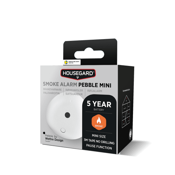 Brandvarnare Pebble Mini, inkl. 5-årsbatteri, Housegard