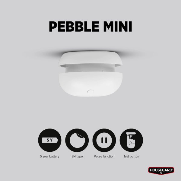Brandvarnare Pebble Mini, inkl. 5-årsbatteri, Housegard