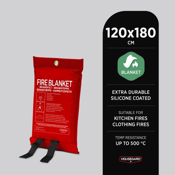Brandfilt 120 × 180 cm, röd, Housegard