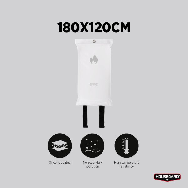 Brandfilt 120 × 180 cm, Design Edition, vit, Housegard