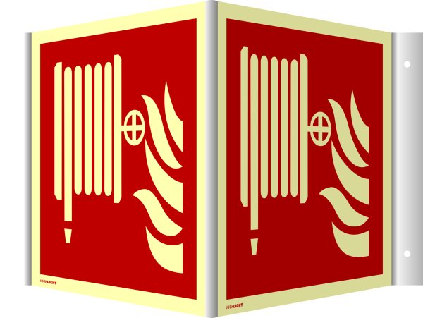 Plogskylt brandslang 20 × 20 cm, PVC