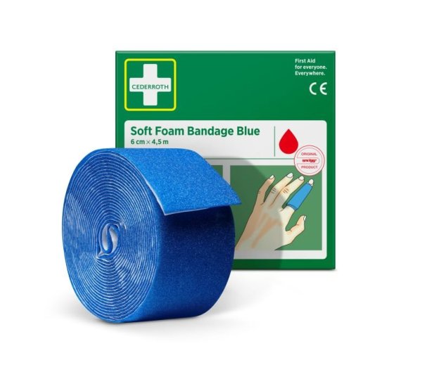 Soft foam bandage blå 6 cm × 4,5 m, Cederroth
