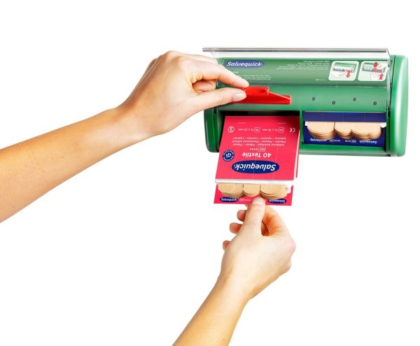Plåsterautomat med textil och plastplåster