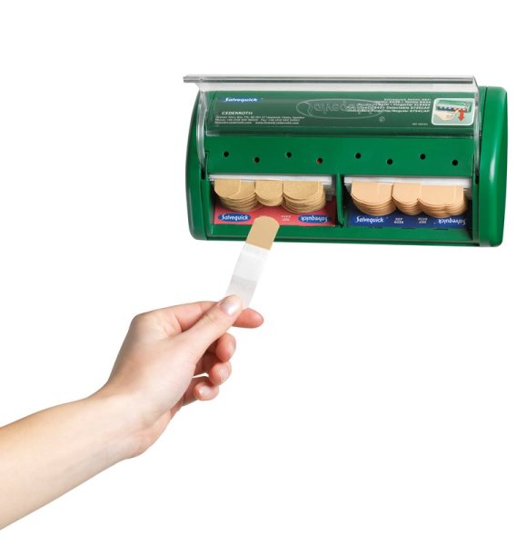 Plåsterautomat med textil och plastplåster