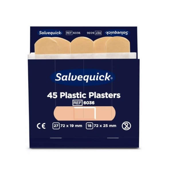 Plastplåster, 45st/refill , 6 refiller/ask