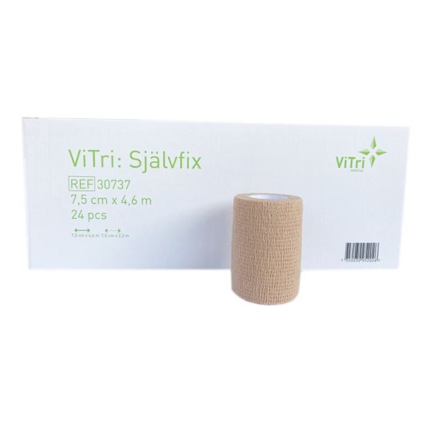 Självfix, självhäftande elastisk linda, beige