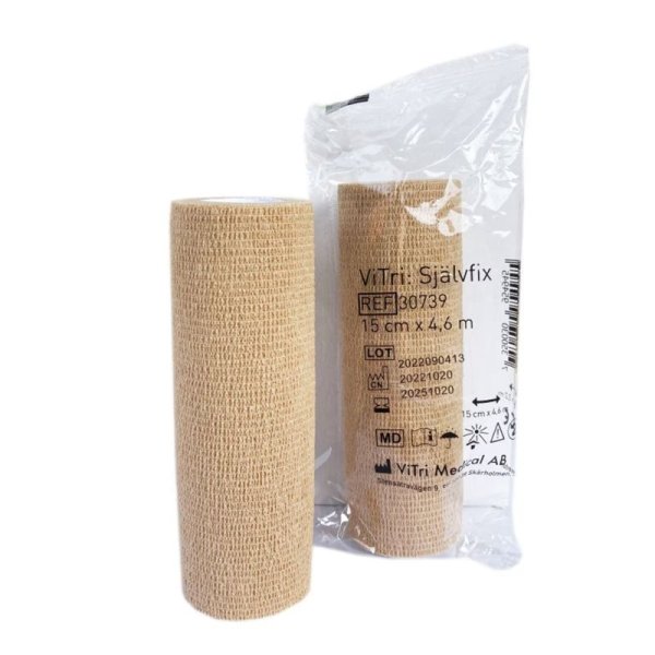 Självfix, självhäftande elastisk linda, beige