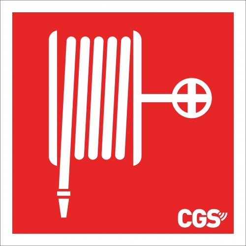 CGS skylt brandpost 20x20 cm röd/vit, vinyl