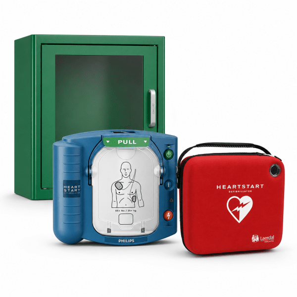 Heartstart HS1 - Paket 3, med väska och larmskåp (inomhus)