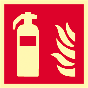 CGS sign fire extinguisher 20x20 cm, red/white, vinyl