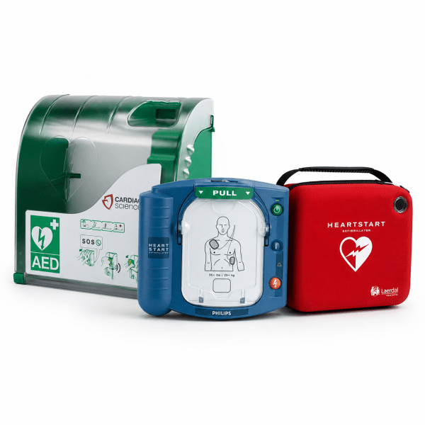 Heartstart HS1 - Paket 4, med väska och larmskåp (utomhusbruk -20°)
