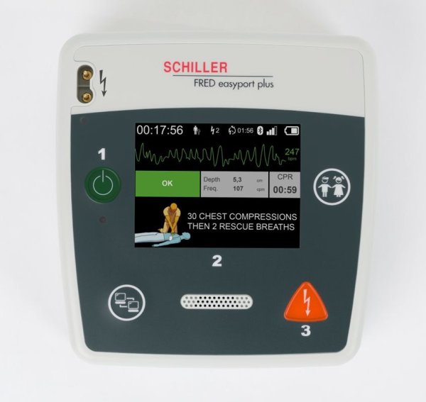 Fred Easyport plus, Schiller, inklusive elektroder (vuxen) och väska