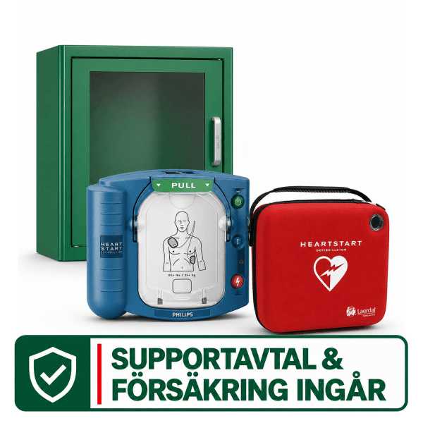 Heartstart HS1 - Paket 3, med väska och larmskåp (inomhus)