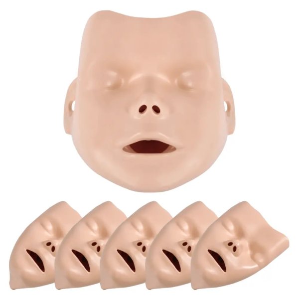 Ansikten till Little Junior / Resusci Junior, ljus hud, 6-pack
