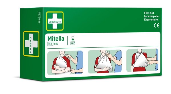 Mitella i ask, 2st samt 6st säkerhetsnålar