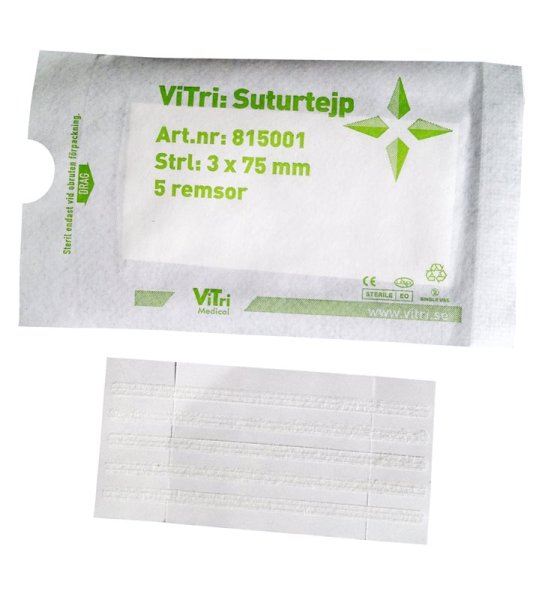 Suturtejp 5 remsor per ark, 20 ark, sårslutning, ViTri
