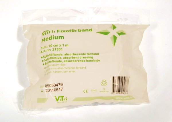 Fixoförband 10 cm × 1 m, självhäftande förband, ViTri