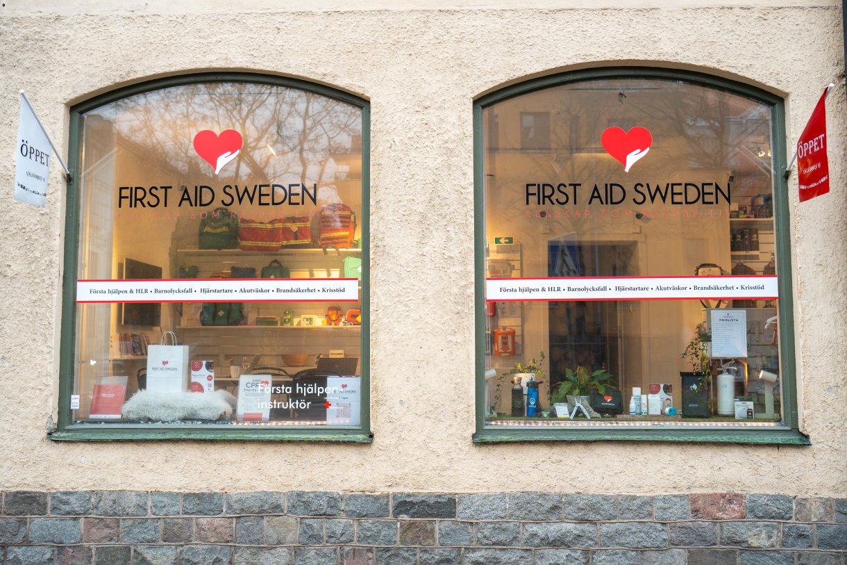 First Aid Swedens butik på Hägerstensvägen 125 i Stockholm